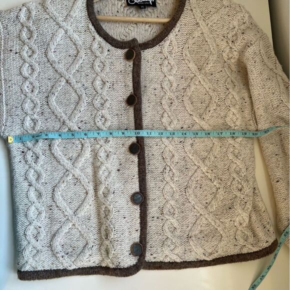 Obermeyer Vintage Sweater Cable Knit Cardigan Jacket Embroidered Ski Size XL - Picture 11 of 11